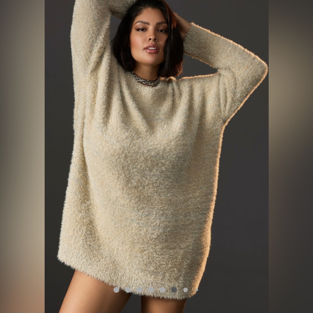 Anthropologie Eyelash Knit Sweater Dress XL P
